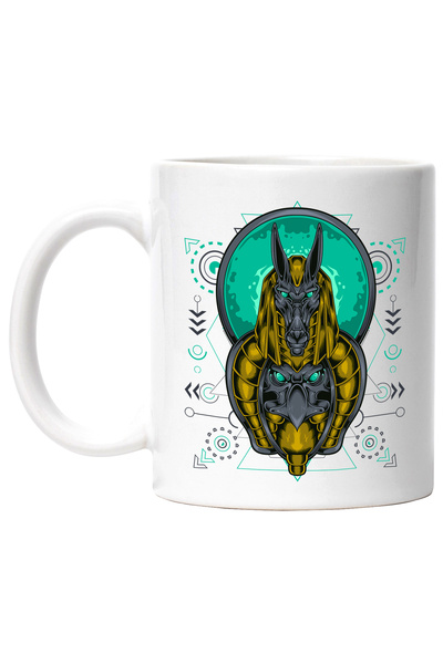 StoryGift Romania Cana Cu Zei Egipteni, Mecha, Anubis, Sci Fi, Roboti, Multicolor 330 ml, Ceramica, Cu ,STG