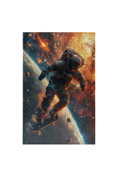 StoryGift Romania Tablou Canvas Personaj Care Se Da Pe Skateboard Astronaut I...