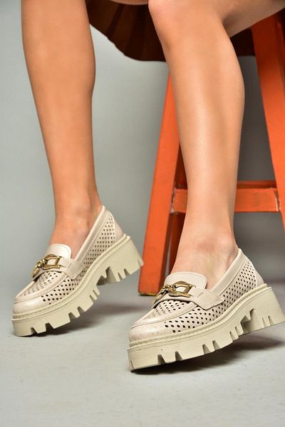 Fox Shoes S250242609 Pantofi de damă cu talpă groasă bej