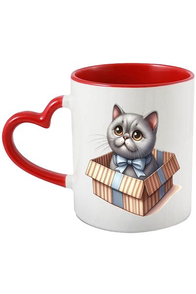 StoryGift Romania Mug with a kitten coming out of a gift box | adopted | a new family, With ,STG