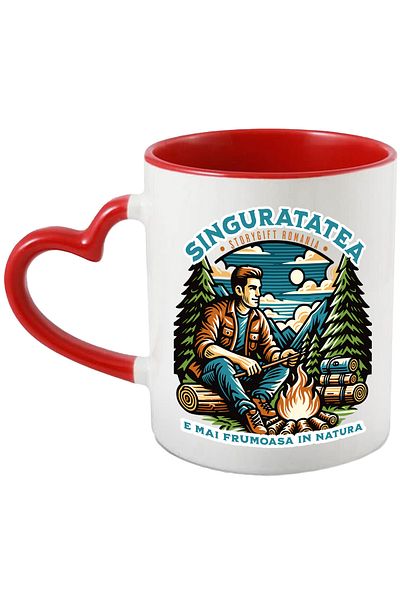 StoryGift Romania Mug loneliness is more beautiful in nature forest adventure, 330ml, Ceramic with M, Cu, STG