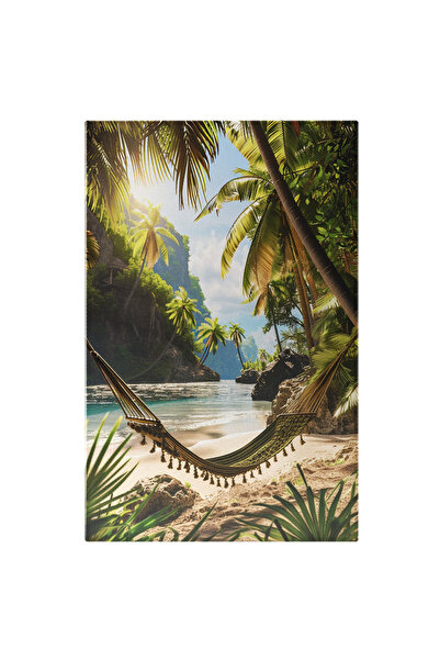 StoryGift Romania Tablou Canvas O Fâșie De Rai Și Un Hamac Relaxarea Minții Și A Sufletului În Oaza De Liniște ,