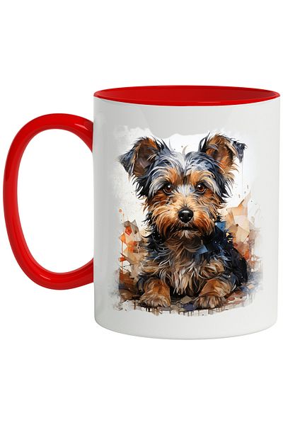 StoryGift Romania Mug With Puppy, Breed, Yorkshire Terrier, Animal Illustration, Multicolor 330 ml, , With ,STG
