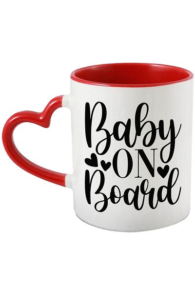 StoryGift Romania Mug with hearts and the text in English "Baby on board" - baby on board with Mane, Cu,STG