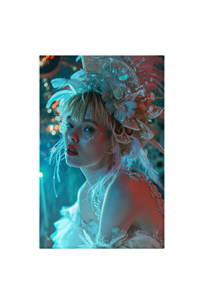 StoryGift Romania Tablou Canvas: Concert Simfonic Al Razei De Lumină Și Mireasa Blondă Cu Pălărie Și Flori Pictur