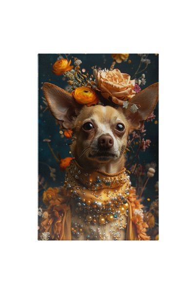 StoryGift Romania Tablou Canvas Vestimentație De Catifea Un Câine Vigilent Cu...