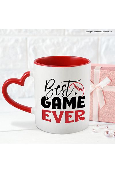StoryGift Romania Baseball mug with the message "Best game ever" - the best game ever, With ,STG
