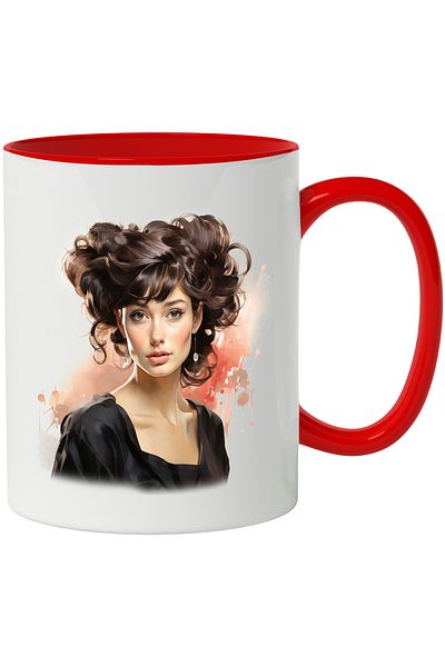 StoryGift Romania Mug With Audrey Hepburn, Actress, Celebrity, Movie, Multicolor 330 ml, Ceramic, With,STG
