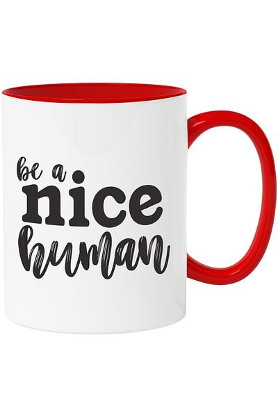 StoryGift Romania Mug With Text in English Be a Nice Human, Humanity, Equality, Collective Help, C, With, STG