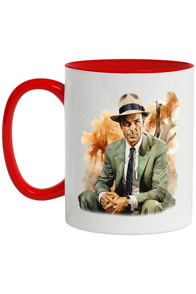 StoryGift Romania Mug With Frank Sinatra, Singer, Artist, Celebrity, Hat, Multicolor 330 ml, Sky, With, STG