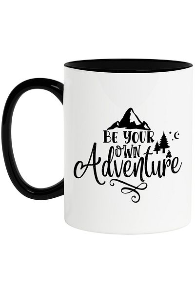 StoryGift Romania Mug with mountains and fir trees with the message "Be your own adventure", With ,STG