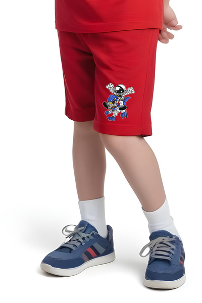FYK KİDS Children's Tee-Shorts Astranote Printed Bottoms Suit