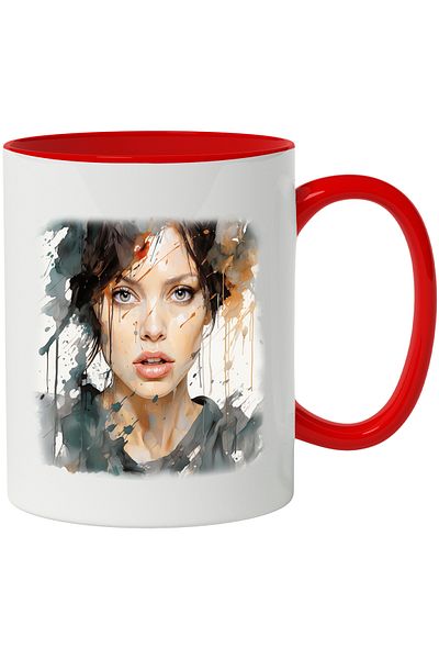 StoryGift Romania Mug With Angelina Jolie, Actress, Movie, Celebrity, Series, Multicolor 330 ml, , With ,STG