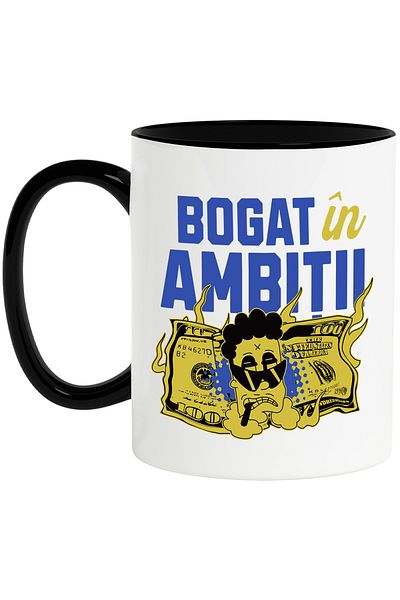 StoryGift Romania Ambitious boy with glasses and cigar mug, 330ml, Ceramic with Handle Ne, Cu, STG