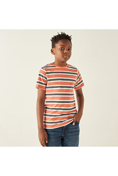 Juniors Striped T-Shirt With Short Sleeves