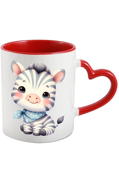 StoryGift Romania Mug with a little blushing zebra | illustration | neckband | good | p, Cu ,STG