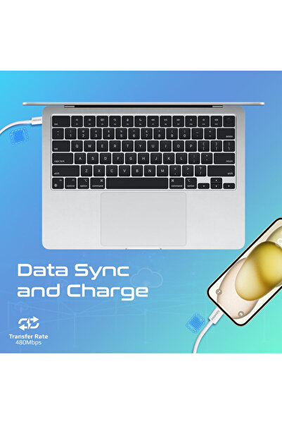 Promate كابل EcoLine-CC120 USB-C فائق السرعة 60 واط - 1.2 متر - أبيض