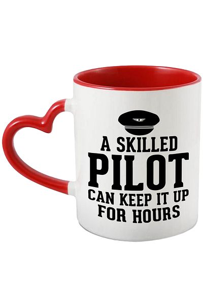 StoryGift Romania Mug with the text in English "A skilled pilot can keep it up for hours" - a pilot, With,STG