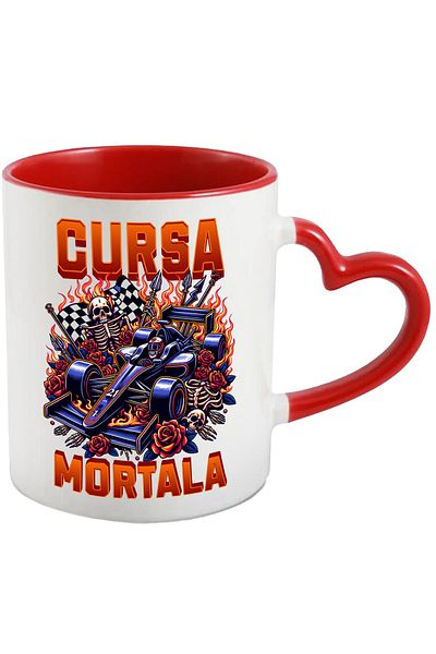 StoryGift Romania Mug death race skeleton champion formula 1 speed, 330ml, Ceramic with Handle I, With, STG