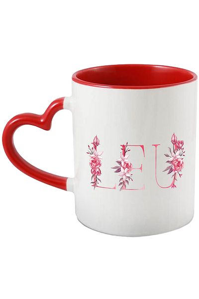 StoryGift Romania Mug With Name Leo, Floral, Colorful, Creative, Beautiful, Unique, 330ml, Ceramic with, With, STG