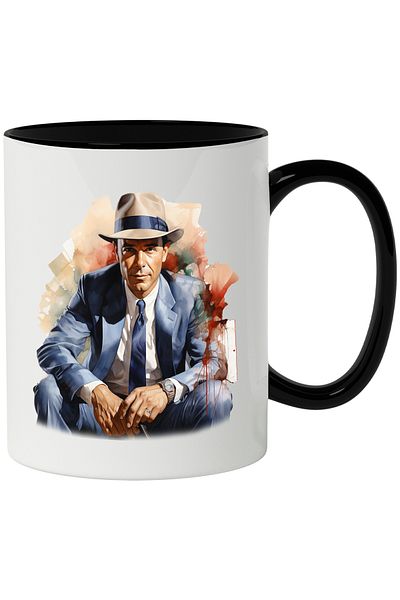 StoryGift Romania Mug With Frank Sinatra, Famous Singer, Actor, Film, Music, Multicolor 330 ml,, With ,STG