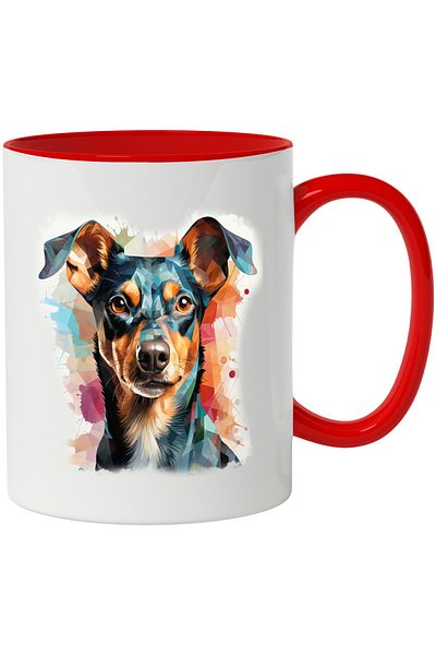 StoryGift Romania Mug With Dog, Mosaic, Breed, Pinscher, Pet, Multicolor 330 ml, Ce, Cu, STG