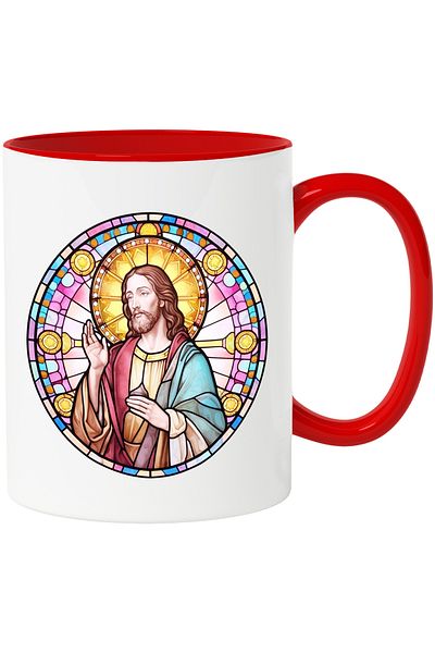 StoryGift Romania Cup with Jesus Christ | illustration | peace | kindness | mosaic style | salvation | , With ,STG