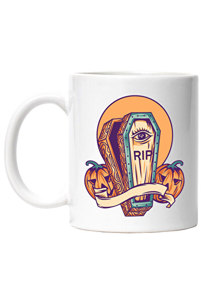 StoryGift Romania Cana Cu Halloween: Cosciug, Dovleci, Apus, Lemn, Ochi, Pang...