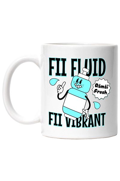 StoryGift Romania Be fluid, be vibrant, stay fresh water bottle, 330ml, Ceramic with A Handle, With, STG