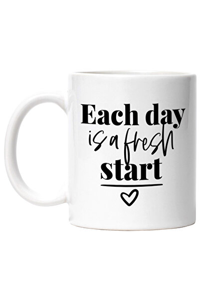 StoryGift Romania Cana cu inimioara si mesajul "Each day is a fresh start" - ...
