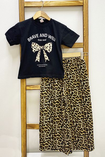 HÇM Girl's Summer Double Suit Leopard Printed B46