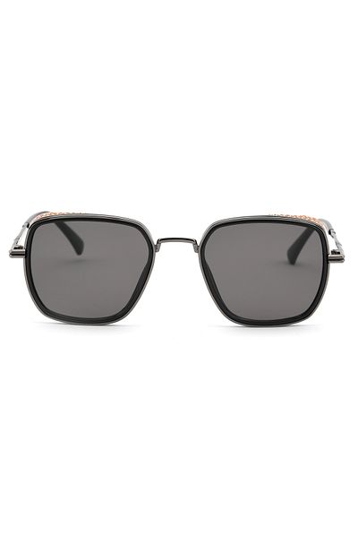 Angel Eyes Square Design Gold Black Frame Black Glass Sunglasses Women&Men