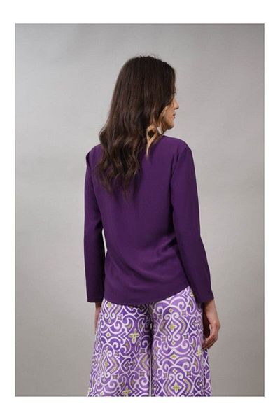 aNYcase MAO COLLAR BLOUSE ARAZZO Purple XS-S