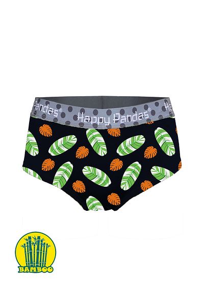 BRAINWEAR Women's 5 Pack Lycra Bamboo Digital Printed Hipster Boxer Briefs - Happy Pandas Creation