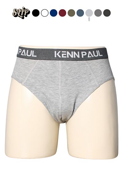 Kennpaul Men's Plain Cotton Gray Boxers |   Slip Boxer