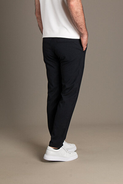 ZEKİ ÖZER Men's Navy Blue Drawstring Jogger Pants