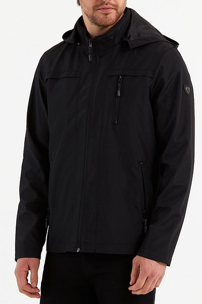 CIVILTIPOLO Men's Cotton Polyester Blended Water and Wind Proof Removable Hooded Summer Coat