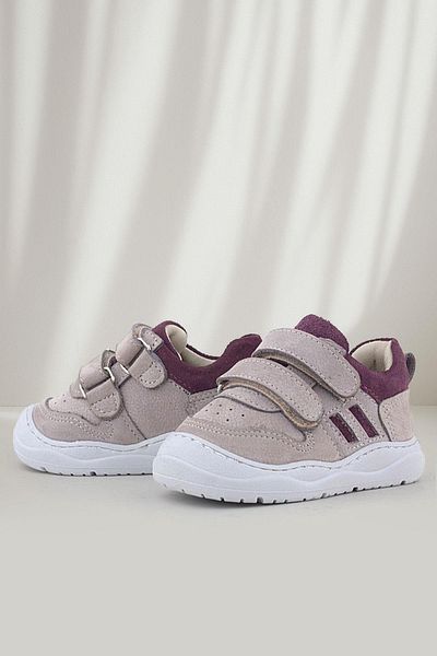 Rakerplus Schaggy Genuine Leather Light Beige Claret Red Baby Sneakers