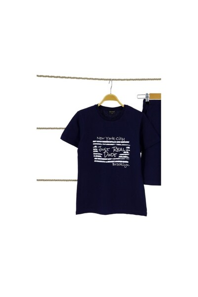 Atabay Kids Atabay 151-05-25 Men's Suit with Side Pockets Shorts New York City Printed 9/16 Years