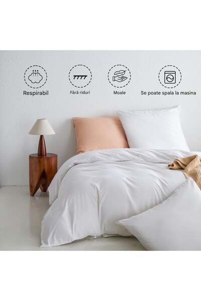 OEM Bed Linen Set MR&HM 200x200 cm Microfiber, White, with Duvet Cover and 2 Pillowcases 80x80 cm