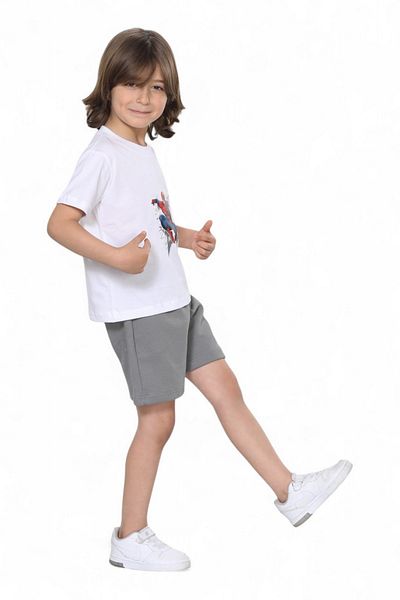 pour la riviere Boy's Summer Shorts Printed Tshirt Bottom Top Cotton Combed Cotton Set of 2