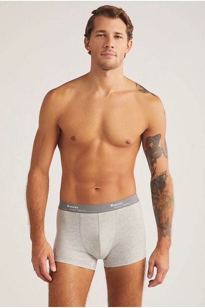 Kom Tight Cotton-Modal 2-Pack Men's Boxers Gray