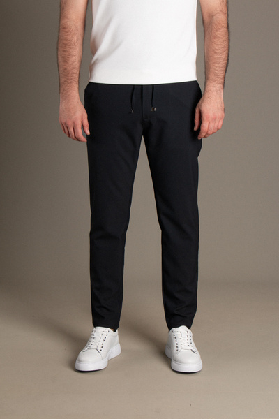 ZEKİ ÖZER Men's Navy Blue Drawstring Jogger Pants