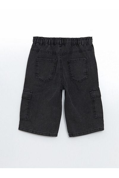 LC Waikiki Boy's Cargo Jean Shorts with Elastic Waist