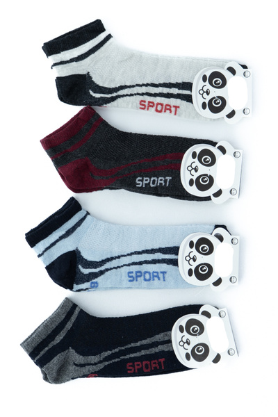 Ottoland Мъжки къси чорапи, 4-пакет, памук, спортен дизайн, еластични, удобни