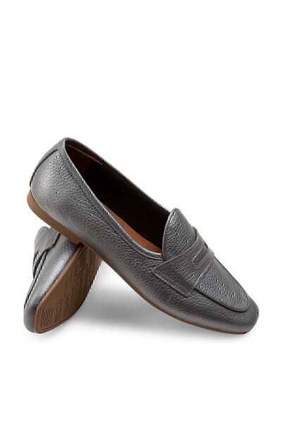 Deery Γυναικείες μπαλαρίνες από γνήσιο δέρμα γκρι