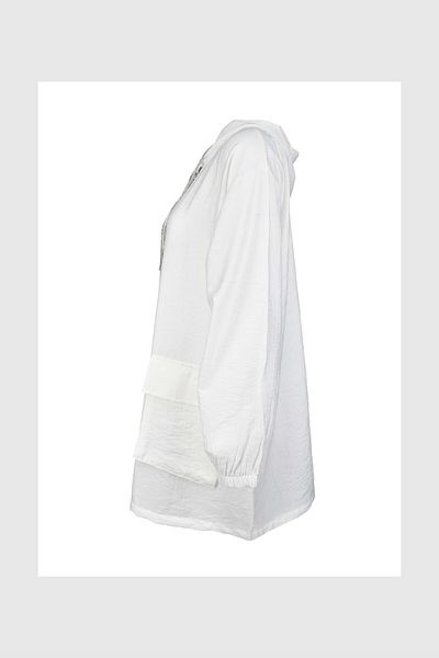 Biriz Moda Summer Hooded Cap -White