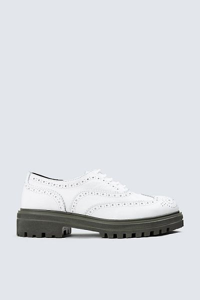 Deery Genuine Leather White Oxford Women's Shoes