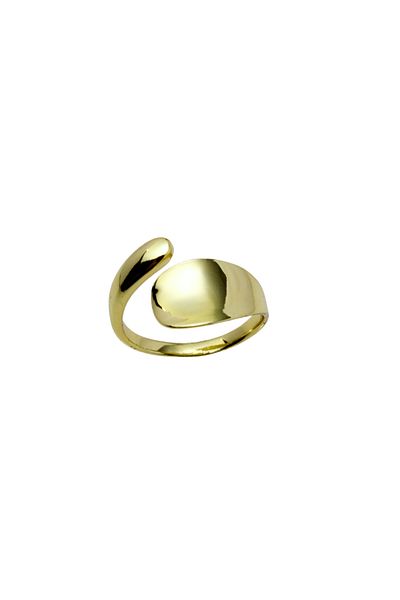 Glowy&Co. Sculpt Bold Gold Color Tarnish Steel Ring
