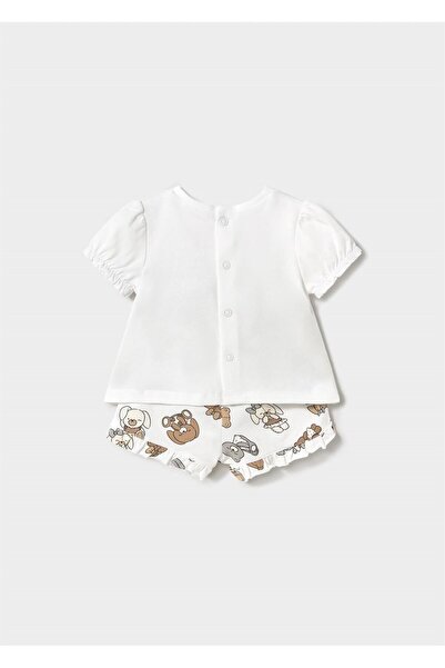 MAYORAL Baby Girl Printed T-Shirt Shorts Set White 1256